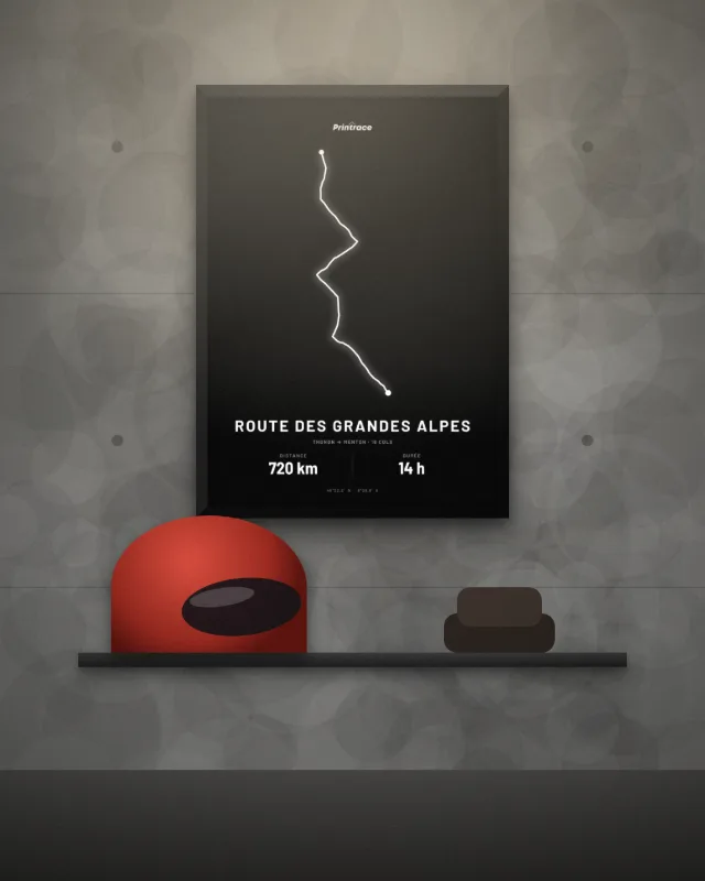 Poster Printrace : Route des Grandes Alpes, 16 cols. Le garage a enfin sa déco